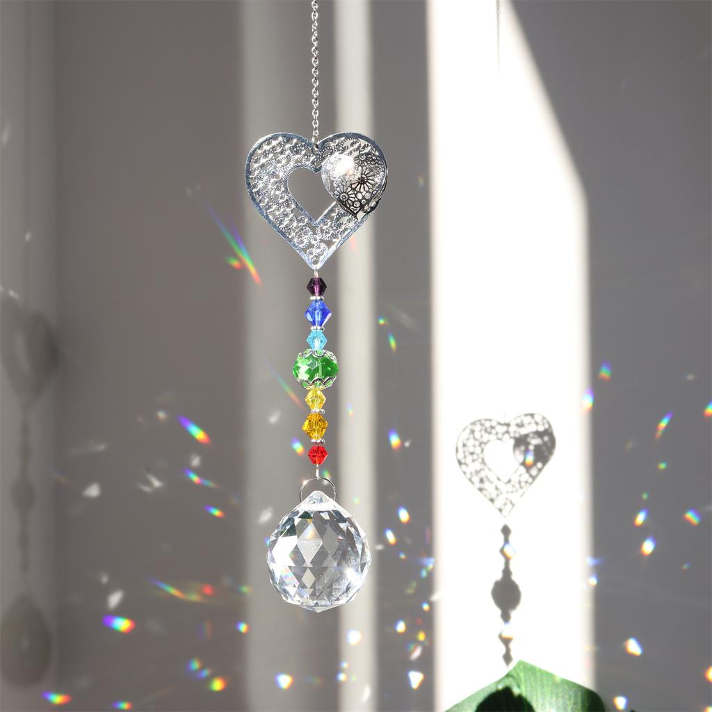 Crystal Sun Catcher Metal Piece Owl Tree Love Fan Angel Pendant Suncatcher Outdoor Garden Decor Rainbow Maker Home Decors 2025