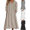 Women Fuzzy Fleece Midi Dress Long Sleeve Warm Plush Dress Hooded Drawstring Sweatshirt Dress with Pockets