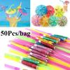 50 Pcs Cocktail Umbrella Drinking Straw Assorted Party/BBQ/Hawaiian Theme Straws Birthday Party Decorations Birthday Decor