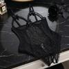 Deep V Women Underwear Open Crotch Lace Sling Nightwear Sweet Lace Bow Bodysuit  Gifts