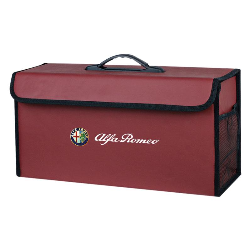 For Alfa Romeo Car Trunk Storage Bag Leather Camping Box Collapsible For Alfa Romeo Giulietta GT 159 147 156 Mito Brera Giulia FZQ5