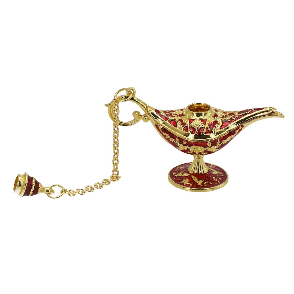 Классическая европейская винтажная полая легенда Алладин Джинн Лампа Курильницы для благовоний Металлическая лампа желаний Миниатюрные фигурки Домашний декор