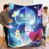 1 шт. Фланелевое одеяло с принтом BT21, Высокое качество, Комфортное для всех сезонов, Домашний декор, Тепло и уют, Идеально для рождественских подарков