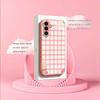 Новый Милый клетчатый чехол для телефона с рисунком девочки для Samsung Galaxy S26 S25 S24 S23 S22 FE Ultra Plus Встроенное стекло ощущение голого телефона Мужчины женщины