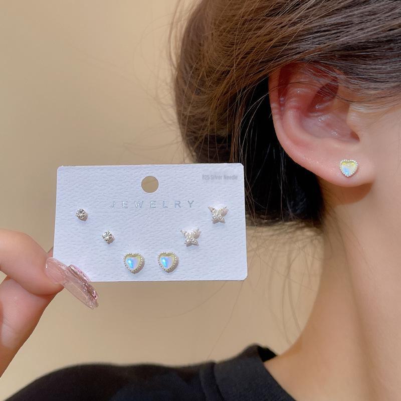 Комплект серег S925 Silver Needle Gradient Love & Butterfly - элегантная и универсальная коллекция средств по уходу за ушами