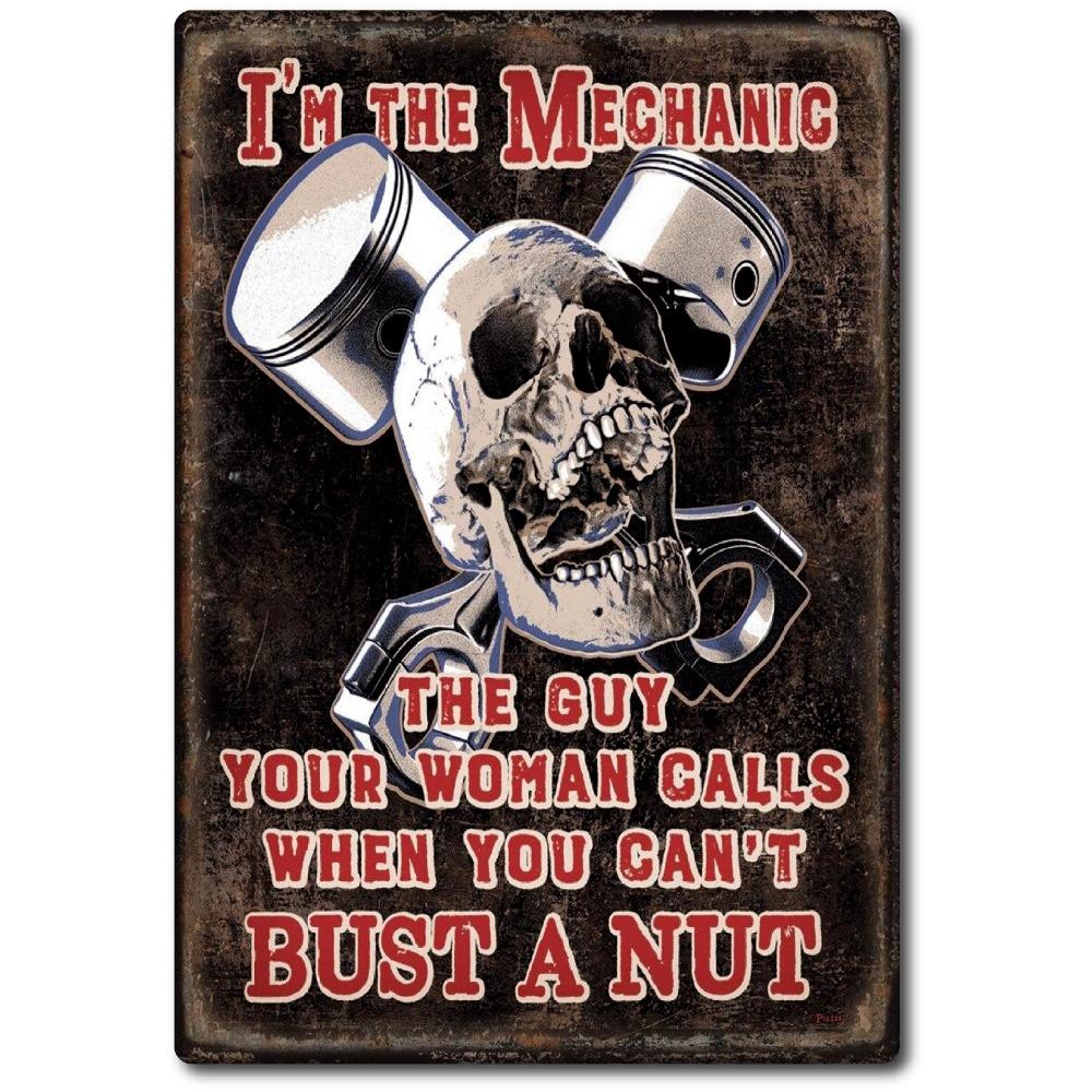 Американская мастерская механика Винтажный Ретро Жестяная Табличка дверь Настенный Декор Металлическая Бар Паб Постер