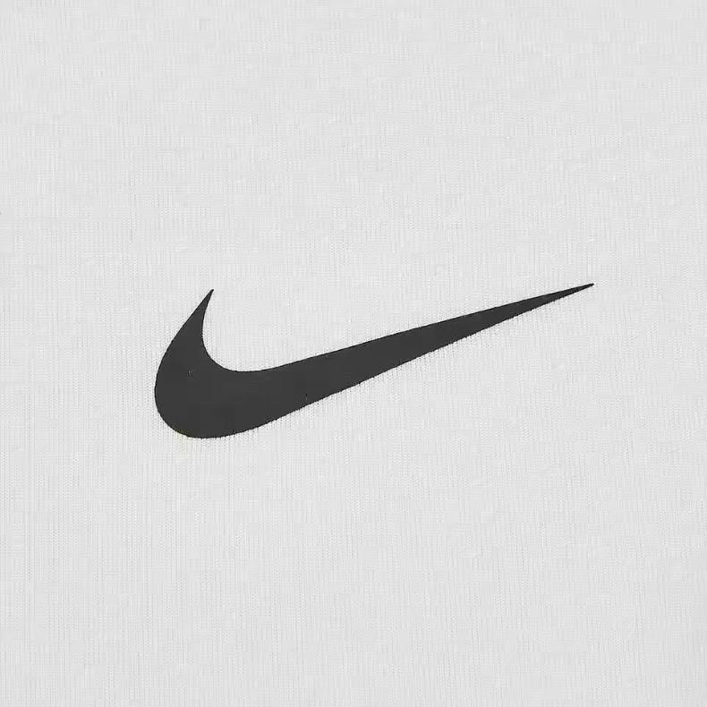 Nike Однотонная футболка с круглым вырезом и логотипом, дышащая трикотажная футболка с коротким рукавом, детские топы, белая DX9537-100