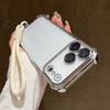 Luxury Plating Clear With Candy Lanyard Shockproof Bumper Phone Case For 17 Pro Max 17 Pro 17 Air Hand Wrist Strap Cover