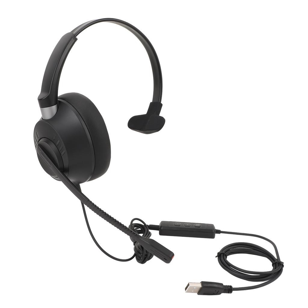 Telephone Headset with Microphone Support Speaker Volume Adjustment and Microphone Mute Noise
