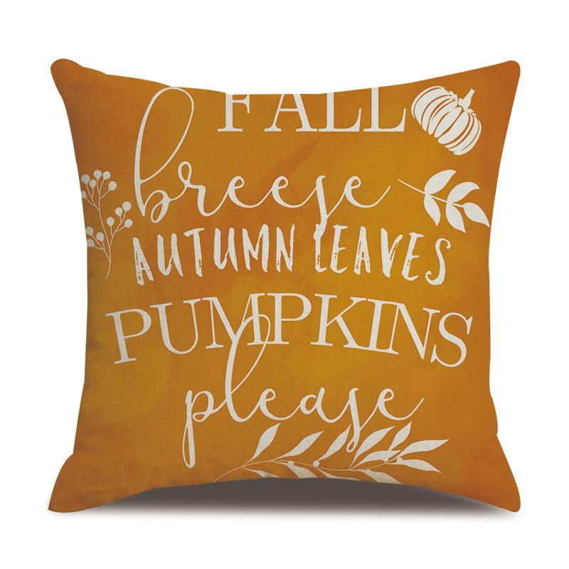 Подушка из льна на День благодарения, осенняя наволочка с принтом тыквы
