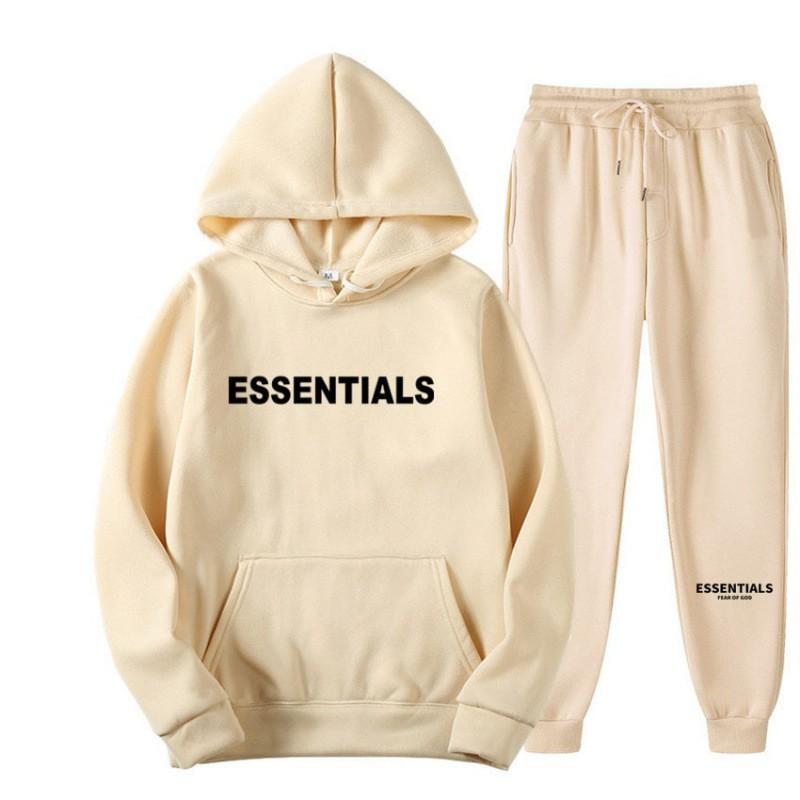 Unisex Oversized Hooded Sweatshirt Set With Letter Print - Casual Loose Fit Pullover Jogger Pants Fall