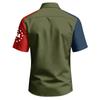Men's Independence Day Printed Collared Top Men's Casual Sports Short-Sleeve Shirt