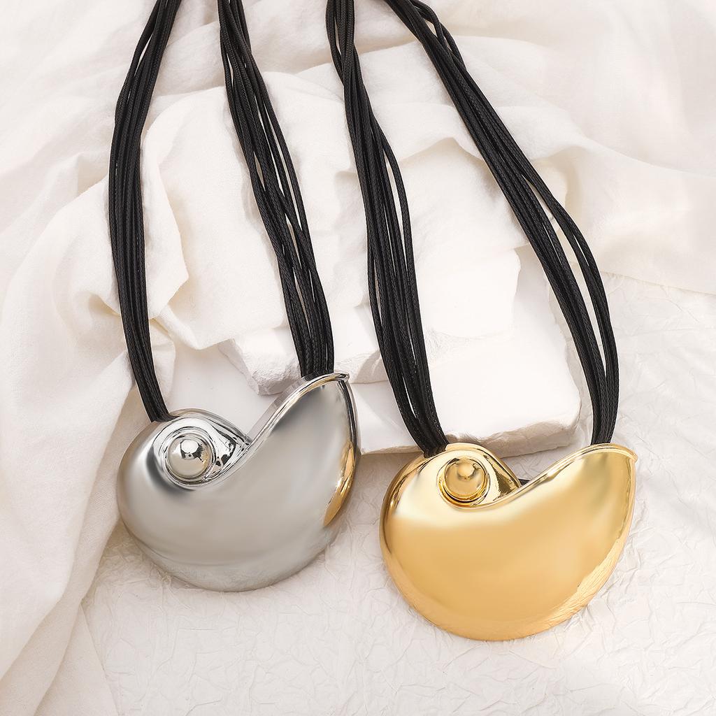 Tooxika Глянцевое ожерелье-подвеска в виде раковины конха, модное преувеличенное геометрическое ожерелье в океанском стиле из вощеной проволоки