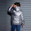 Зимняя модная блестящая куртка-пуховик с капюшоном для женщин с длинным рукавом, однотонная, облегающая, теплая, хлопковая куртка-парка