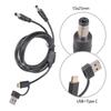 Двойной выход 5.5x2.5 мм Кабель для зарядки с разъемами USB A и Type C Вход Поддержка 5V 3A Длина 1 м Черный