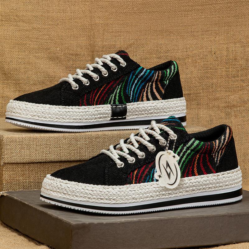 Summer Men's Low-top Canvas Shoes Mens Summer Fashion Trend Platform Sneakers Comfortable Breathable Casual Shoes