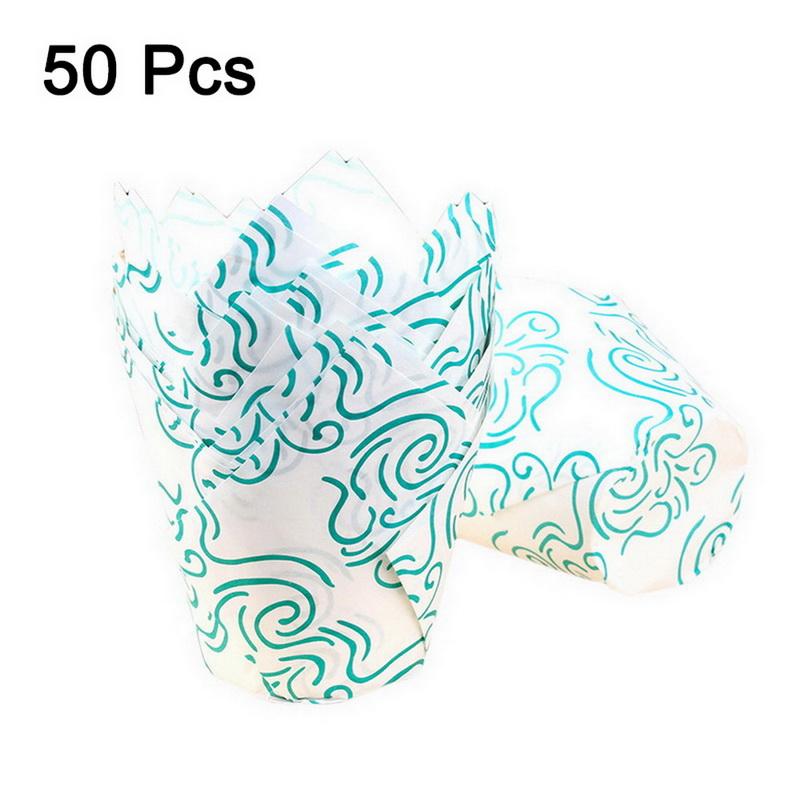 Бумажный формочек для кексов, формочек для выпечки, для свадебных вечеринок, кексов-тюльпанов, бумажных стаканчиков для кексов, маслостойких оберток для тортов