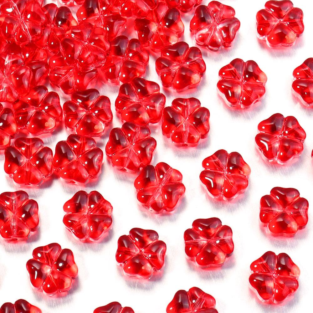50pcs/lot 10mm Colorful Four-leaf Clover Shape Lampwork Beads For Jewelry Making Loose Spacer Glass Beads DIY Bracelet Earrings