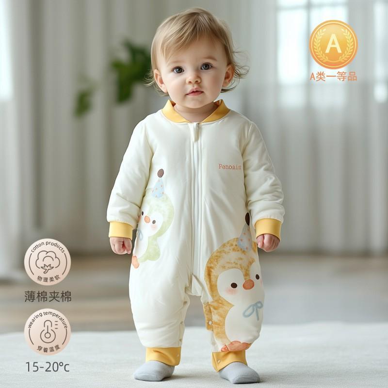 Baby Winter Fall Sleep Sack Cotton Fleece Anti-Kick Zip-Up Cartoon A-Class Safety