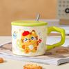 Couple with Cover Spoon Mug Cute Kitten Cartoon Large Capacity Set Souvenir Ceramic Cup Office Cup