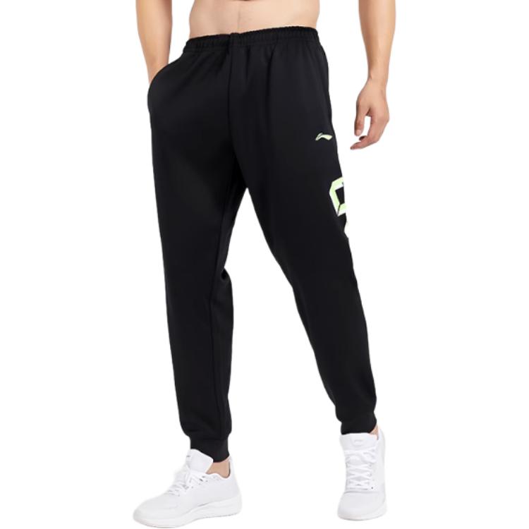 Li Ning Коллекция спортивной моды Трикотажные спортивные штаны Мужские Стандартные Черные YKLU275-3