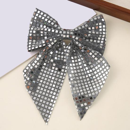 Yousheng Hairpin Bow Theme Sparkling Sequins Long Ribbon Hair Clip Bright Color Lightweight Back Head Hair Claw Hair Accessories