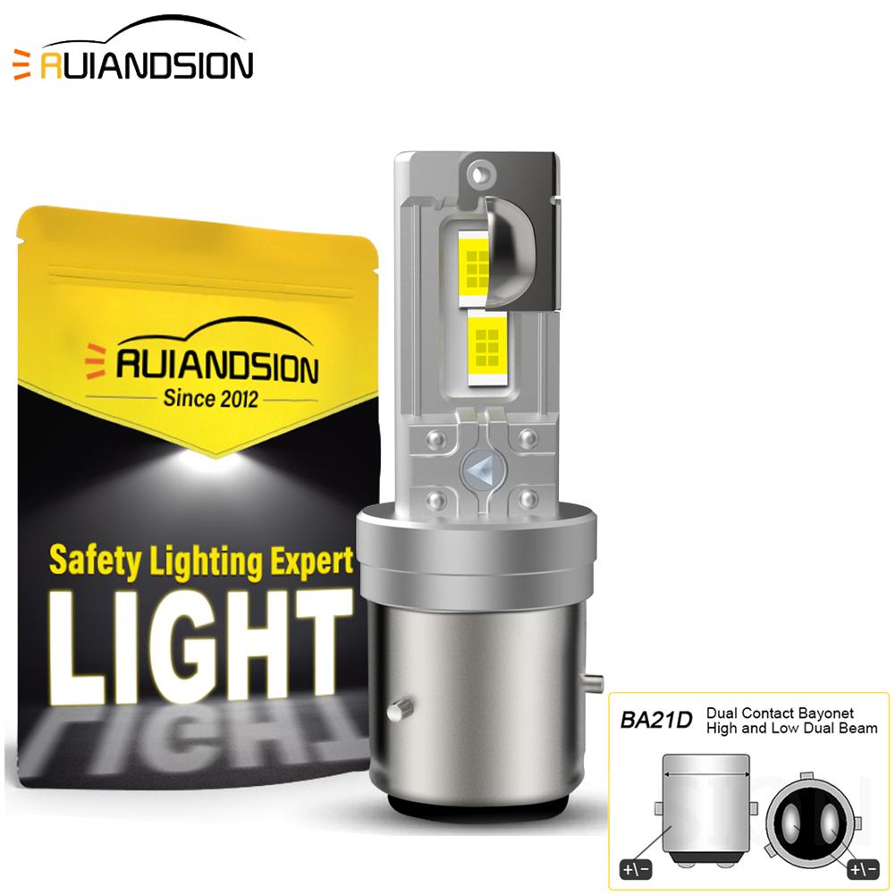 BA20D LED Headlight Bulbs 6000K 4000LM Super Bright Fog Light Kit BA21D H6 12-18V Motorcycle Lighting Waterproof IP65 2Pcs