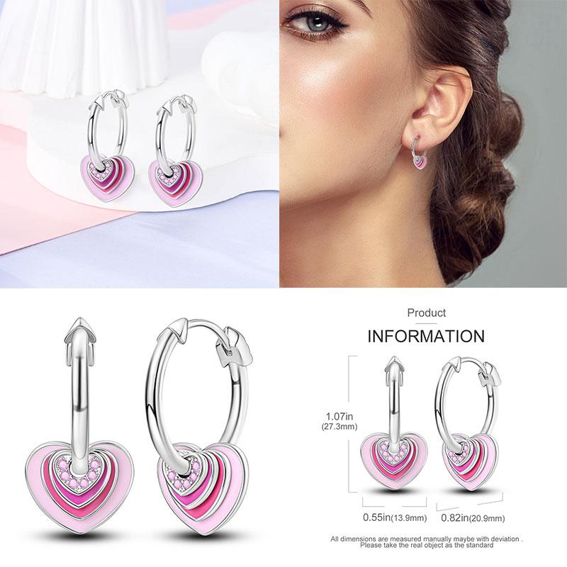 Hoop Earrings New silver 925 Rainbow, Shell, Women's Earrings Making jewelry For Women as Wedding Party Gifts