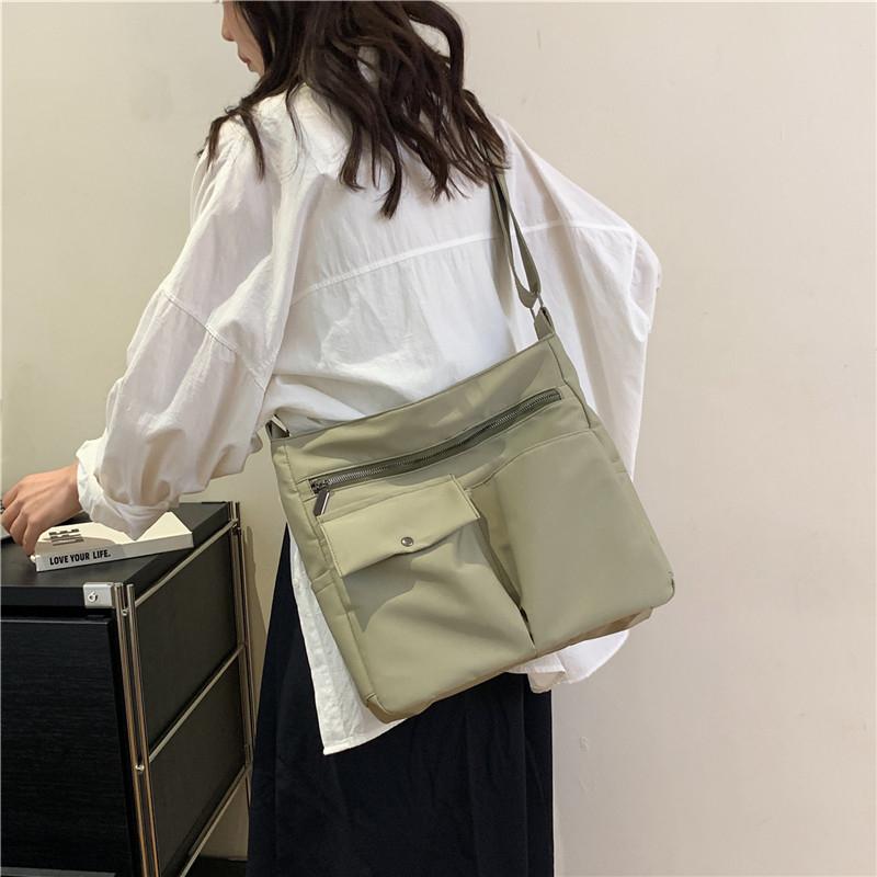 Оксфордская сумка с несколькими карманами, женская сумка через плечо, однотонная студенческая большая сумка