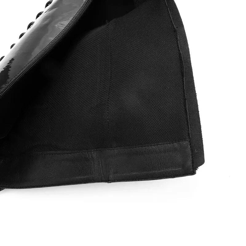 Sexy Patent Leather Knee High Boots Platform Women Boots Chunky High Heel Lace Up Long Boots Autumn Winter Zipper Woman Shoes
