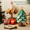 Christmas Tree Trivet Mats Set Heat-Resistant Wood Tripod Pot Holder Stain Resistant Table Protectors for Kitchen Dining