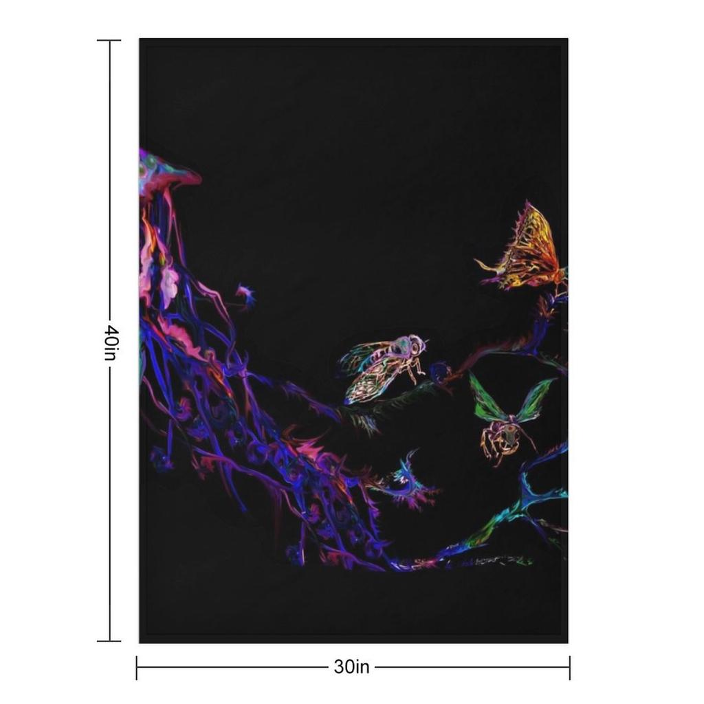 Jellyfish and insects Throw Blanket Kid'S For Decorative Sofa cosplay anime Large Blankets