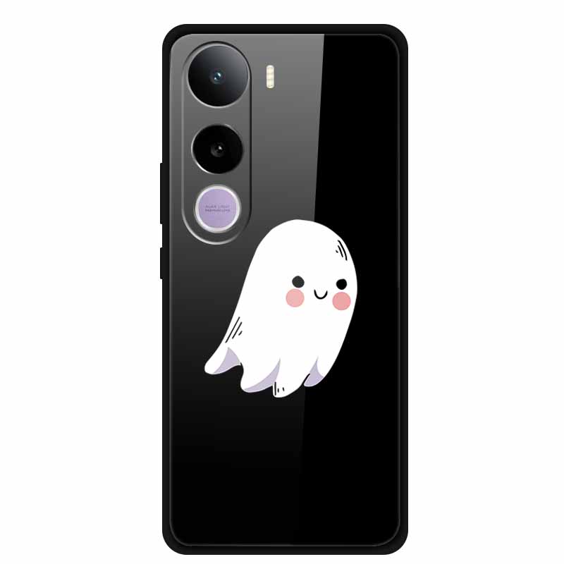 Glass Phone Case For Vivo Y400 5G Cartoon Animal Tempered Hard Back Cover For Vivo Y400 Case Coque Y 400 6.67" Soft Bumper Funda