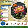 1pc High-Quality Acrylic Sun Catcher Puzzle, Vibrant Floral Pattern, Window Hanging Decor, Home And Garden Ornament, Sizes 18.49 cm And 21.79 cm, Dual