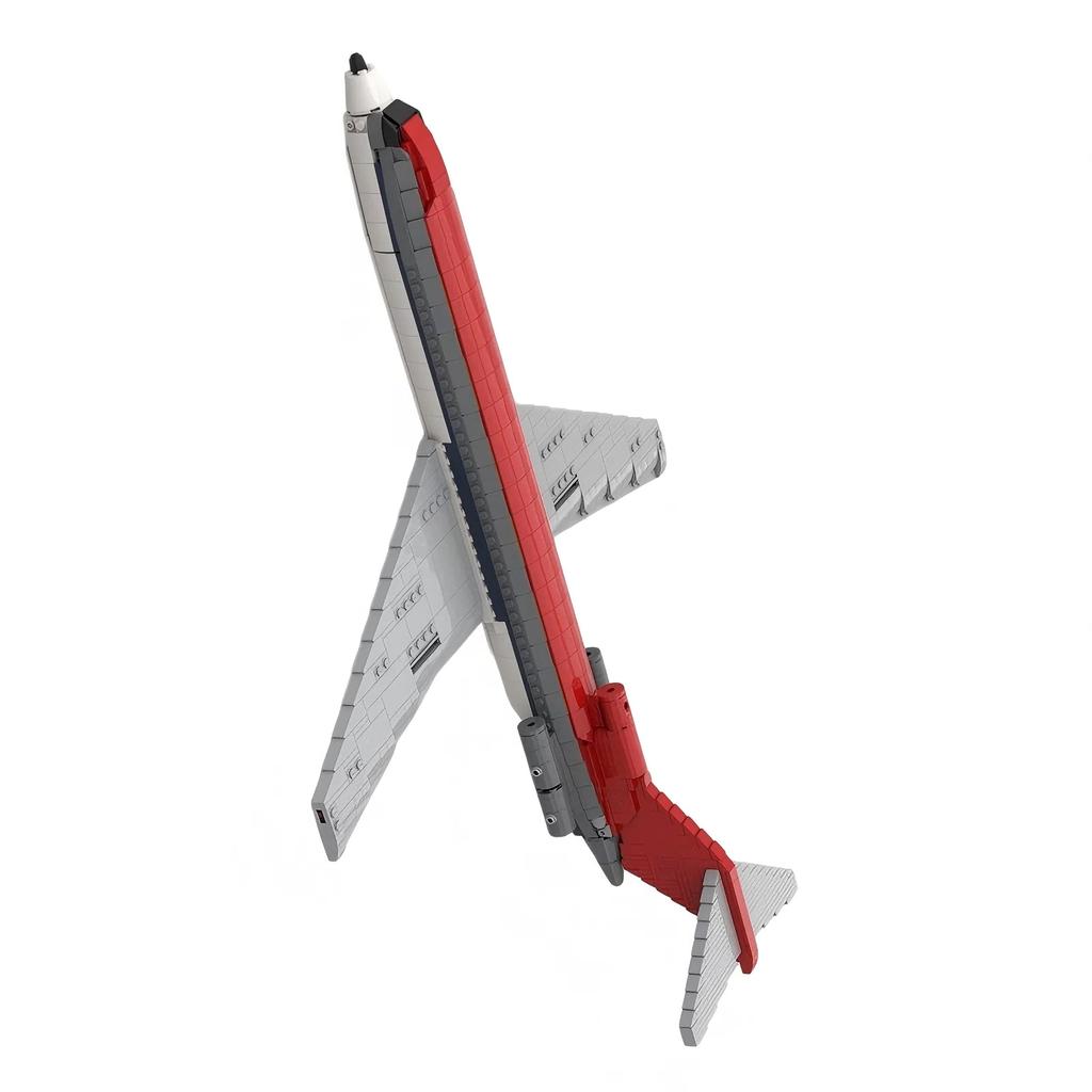 MOC-104579 Boeing 727 Jet Airliner Architectural Aircraft Style Model Small Particle Building Blocks Toy for All Enthusiasts
