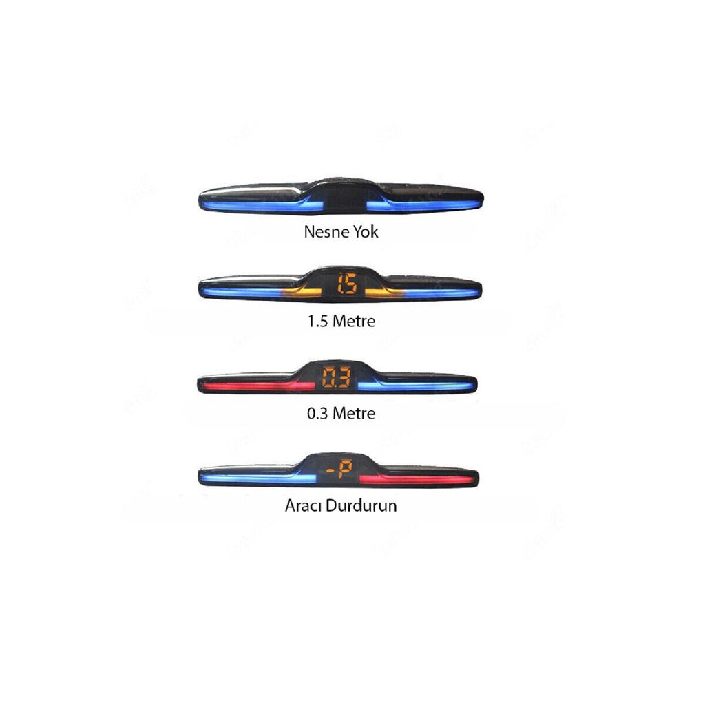 Car Parking Sensor With Color Changing Screen And Sound 22mm Black Ps01