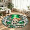 Other Art (298) Theme Round Crystal Velvet Rug Custom Name Text Personalized Floor Mat Home Decor Non Slip Crystal Carpet