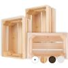 Creative Deco Lot De 3 Caisse En Bois Naturel | 50 X 40 X 30 Cm | Caisse Rangement Bois | Caisse En Bois Vintage | Cagette En Bois