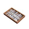 12/24 Grids Jewelry Organizer Velvet Jewelry Display Tray Wooden Jewelry Tray  Jewelry Display