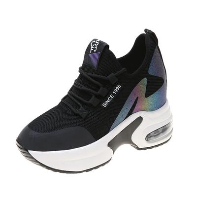 Мода 2025 весна Туфли на каблуке Женские Внутреннее увеличение Спортивная обувь Мода Цветочный Клиновидный Женские Спортивная обувь Студенческие Кроссовки