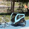 2 In 1 Dog Trailer Sliding Function 2 Entrances Mesh Window Sunshade Steel Frame Light Blue 170 X 77 X 90 Cm