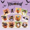 100pcs Halloween Plastic Happy Halloween Transparent Pumpkin Ghost Candy Self-adhesive Plastic Baking Cookie