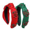 Christmas Red Green Headbands Pearl Knot Hairband Headband Christmas Party Hair Jewley Accessories for Women Girls