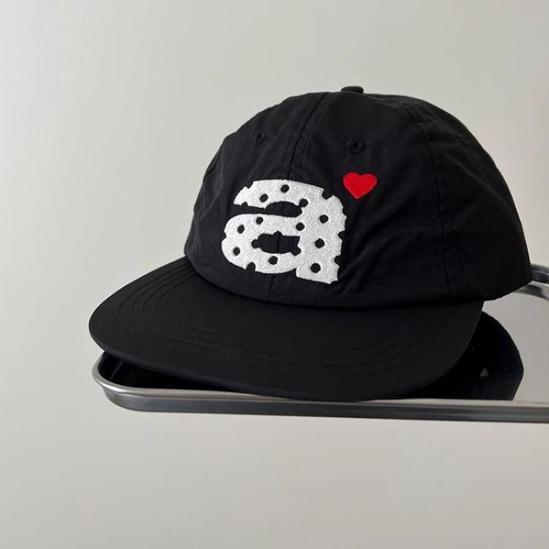 A Love Embroidery Quick-Drying Flat-Brimmed Baseball Cap Children'S Summer Face Small Sunscreen Cap