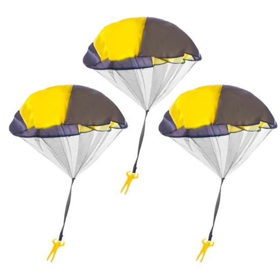 3 шт. Игрушка-парашют для детей, игрушки для двора на открытом воздухе, способствует активной игре, возраст 3+, нейлоновый мини-парашют без запутывания для групповых игр, вечеринок по случаю дня рождения