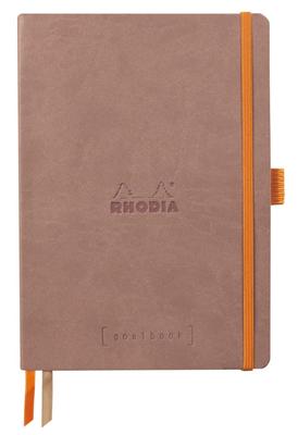 RHODIA Rhodiarama Блокнот для целей, размер A5, 240 страниц, точечная сетка, обложка из итальянской кожи палисандра, CF117802