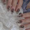 Искусственные ногти Короткие балетные ногти Ночной эльф Flash Diamond Heart Wear Отбеливание ногтей Essential Накладные ногти