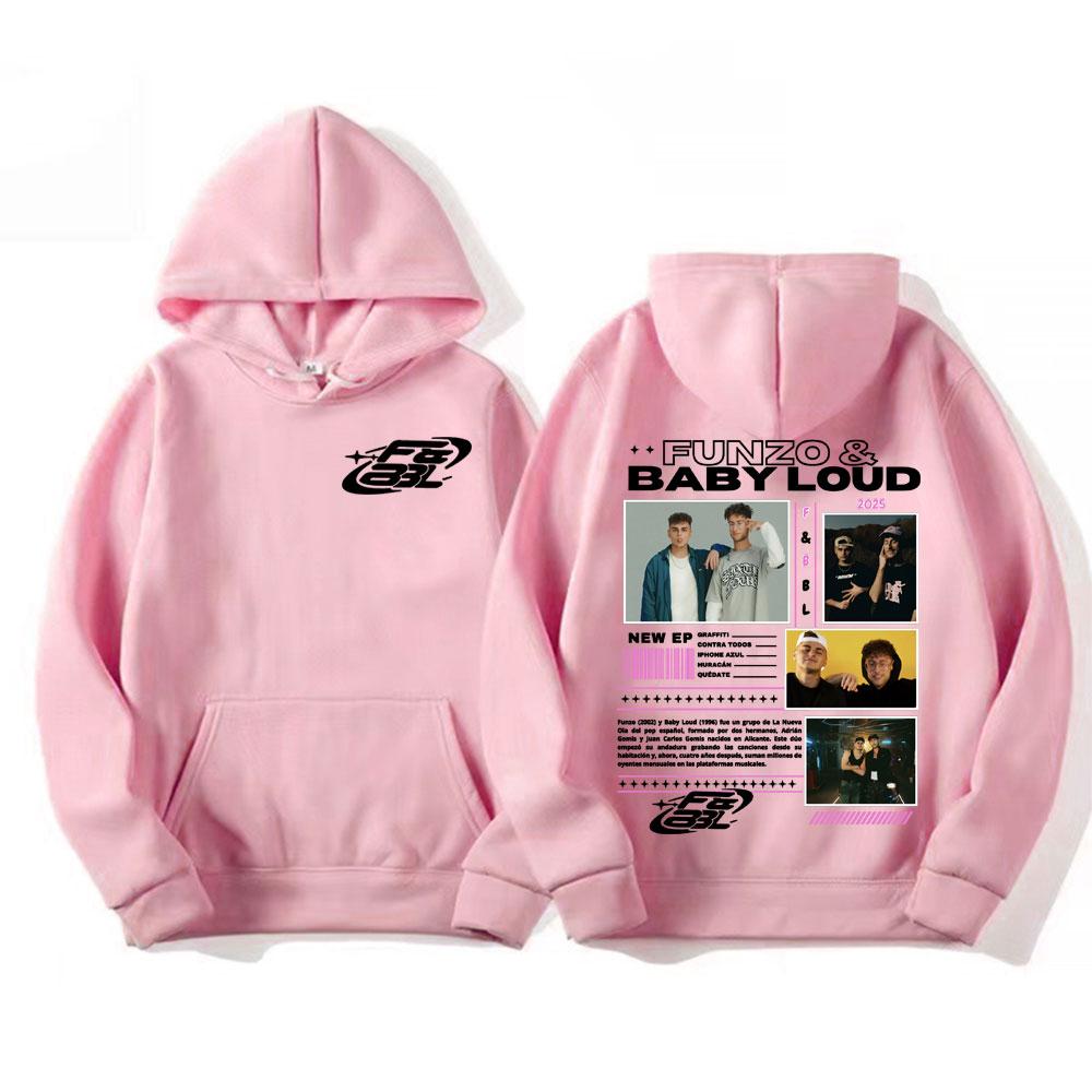 Rapper Funzo & Baby Loud 2025 Tour Hoodies Unisex Fashion Casual Long Sleeve Pullovers Hoodie Men Punk Hip Hop Street Sweatshirt