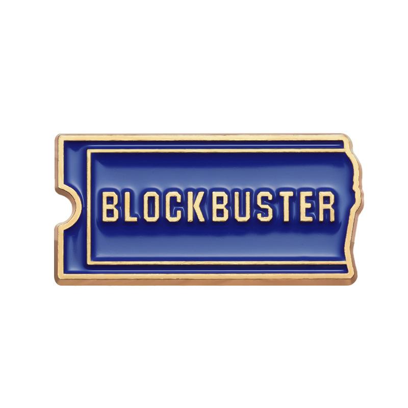 Эмалированный значок Blockbuster Video Ретро Фильмы Билет Коллекционный Металлическая брошь Лацкан Рюкзак Значок Модная бижутерия Подарок друзьям