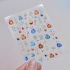 1pcs 5D Rabbit Nail Stickers Cartoon Pink Blue Flower Adhesive Nail Art Decorations Decals Slider DIY